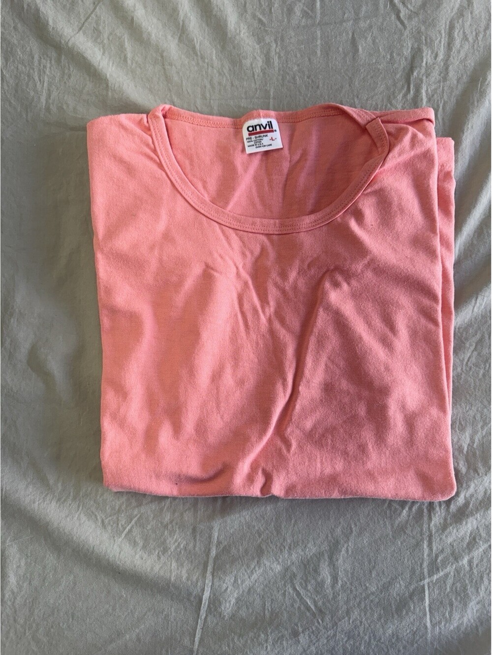 Vintage Anvil Blank Tshirt Pink/coral Size Medium